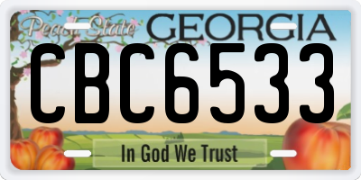 GA license plate CBC6533