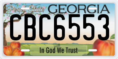 GA license plate CBC6553