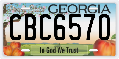 GA license plate CBC6570