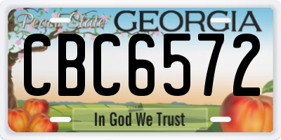 GA license plate CBC6572