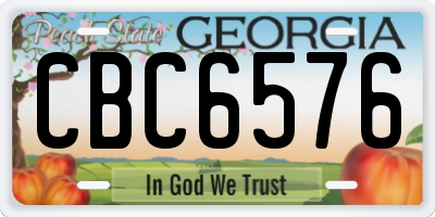 GA license plate CBC6576
