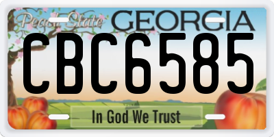 GA license plate CBC6585