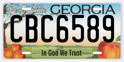 GA license plate CBC6589