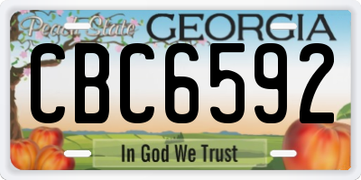 GA license plate CBC6592