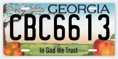 GA license plate CBC6613