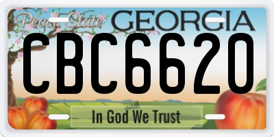 GA license plate CBC6620