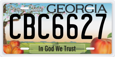GA license plate CBC6627