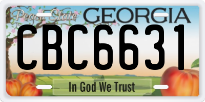 GA license plate CBC6631