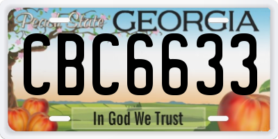 GA license plate CBC6633
