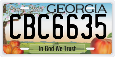 GA license plate CBC6635