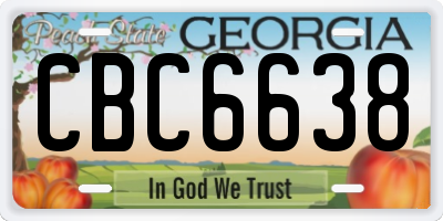 GA license plate CBC6638