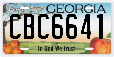 GA license plate CBC6641