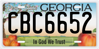 GA license plate CBC6652