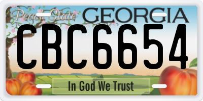 GA license plate CBC6654
