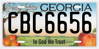 GA license plate CBC6656