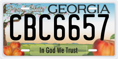GA license plate CBC6657