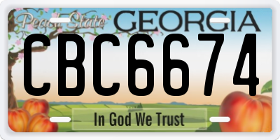 GA license plate CBC6674