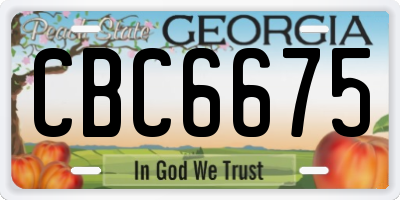 GA license plate CBC6675