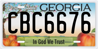 GA license plate CBC6676