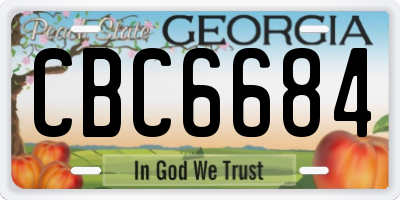 GA license plate CBC6684