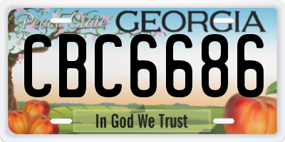 GA license plate CBC6686