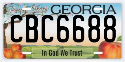 GA license plate CBC6688
