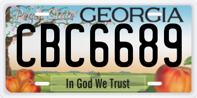 GA license plate CBC6689