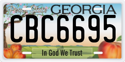GA license plate CBC6695