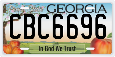 GA license plate CBC6696