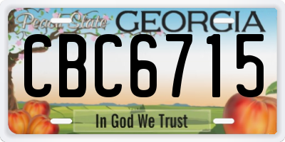 GA license plate CBC6715