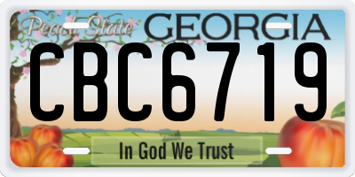 GA license plate CBC6719