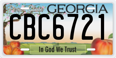 GA license plate CBC6721