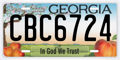 GA license plate CBC6724