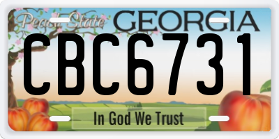 GA license plate CBC6731