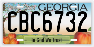 GA license plate CBC6732