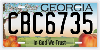 GA license plate CBC6735