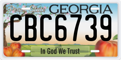 GA license plate CBC6739