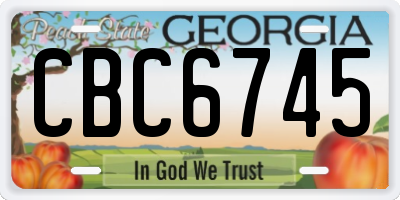 GA license plate CBC6745