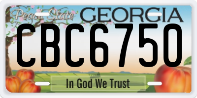 GA license plate CBC6750