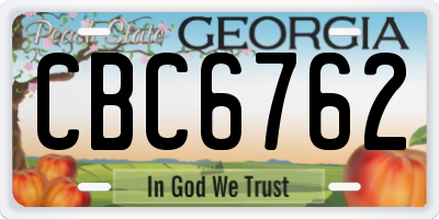 GA license plate CBC6762