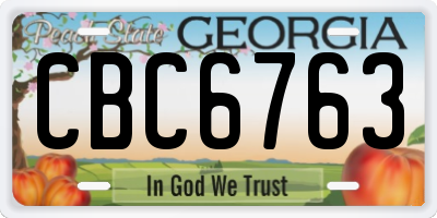 GA license plate CBC6763