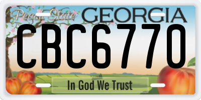 GA license plate CBC6770