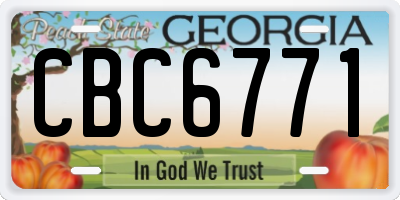 GA license plate CBC6771