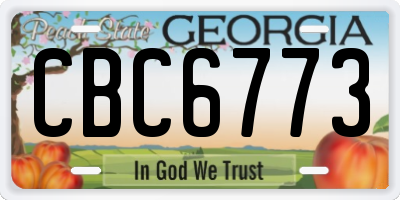 GA license plate CBC6773