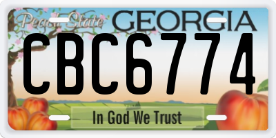 GA license plate CBC6774