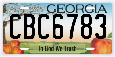 GA license plate CBC6783