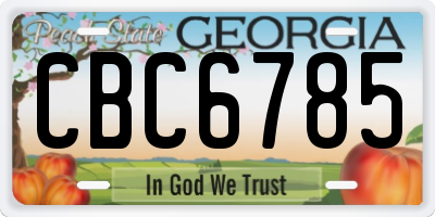 GA license plate CBC6785