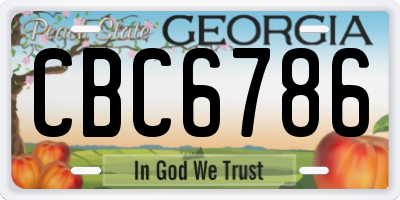 GA license plate CBC6786