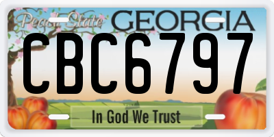 GA license plate CBC6797