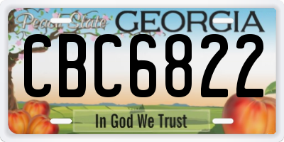 GA license plate CBC6822